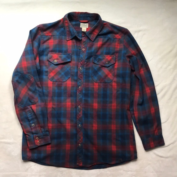 L.L. Bean Other - 🍁BOGO L.L. Bean Men’s Performance Flannel Red Plaid Size XL Tall